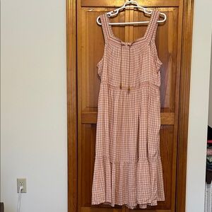 Old Navy Pink Sleeveless Waist Defined Embroidered Maxi Dress New 4X